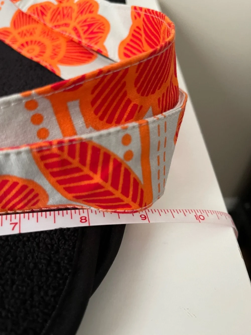 NWOT...Bright Orange Floral Cotton Tote Bag - Picture 5 of 7